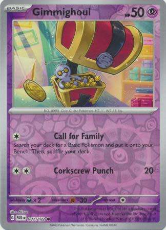 Pokemon Trading Card Game - Gimmighoul - 087/182 - Common Reverse Holo Scarlet & Violet: Paradox Rif