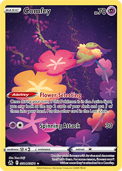 Pokemon Trading Card Game - Comfey - GG14/GG70 - Holo Rare Crown Zenith
