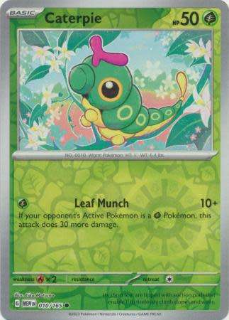 Pokemon Trading Card Game - Caterpie - 010/165 - Common Reverse Holo Scarlet & Violet 151
