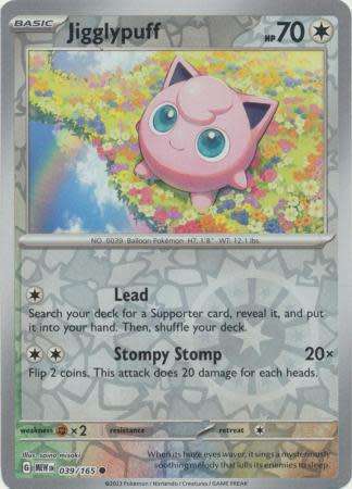Pokemon Trading Card Game - Jigglypuff - 039/165 - Common Reverse Holo Scarlet & Violet 151