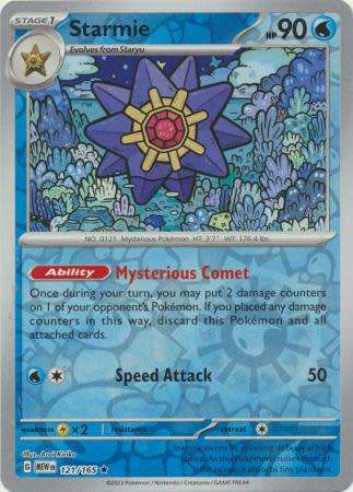 Pokemon Trading Card Game - Starmie - 121/165 - Holo Rare Reverse Holo Scarlet & Violet 151