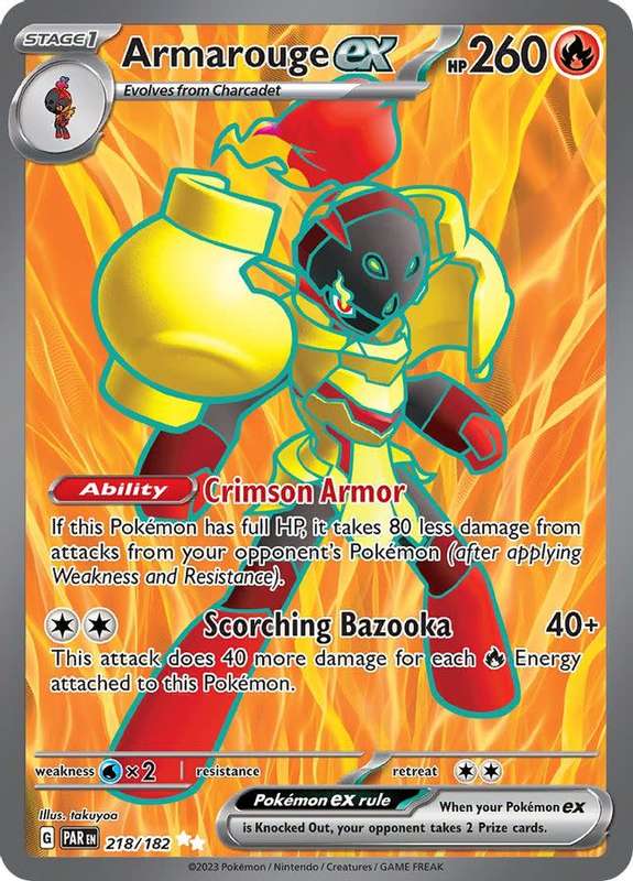 Pokemon Trading Card Game - Armarouge ex - 218/182 - Full Art Secret Rare Scarlet & Violet: Paradox