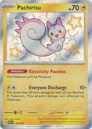 Pokemon Trading Card Game - Pachirisu - 138/091 - Shiny Rare Paldean Fates