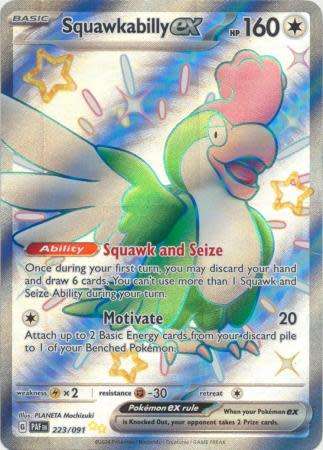 Pokemon Trading Card Game - Squawkabilly ex - 223/091 - Shiny Ultra Rare Paldean Fates