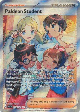 Pokemon Trading Card Game - Paldean Student - 230/091 - Illustration Rare Paldean Fates