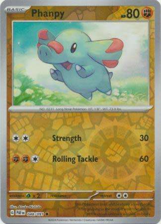 Pokemon Trading Card Game - Phanpy - 048/091 - Common Reverse Holo Paldean Fates