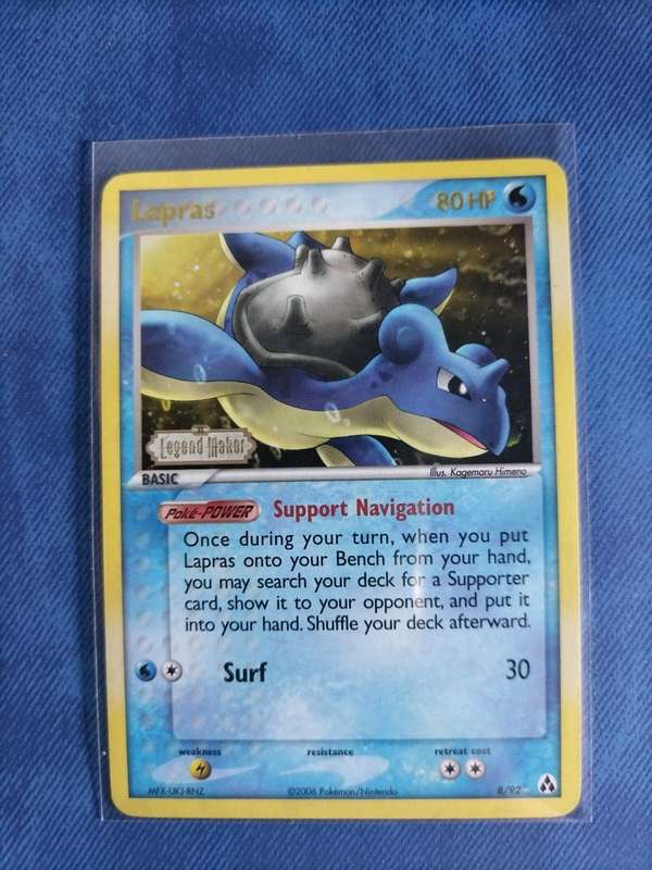 Pokemon Trading Card Game - Lapras - 8/92 - Holo Rare Reverse Holo Ex Legend Maker Reverse Holo