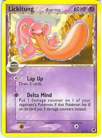 Pokemon Trading Card Game - Lickitung (Delta Species) - 19/101 - Rare Ex Dragon Frontiers - English