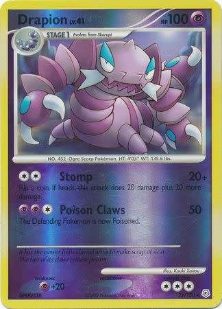 Pokemon Trading Card Game - Drapion - 23/130 - Rare Reverse Holo Diamond & Pearl (Base Set - English