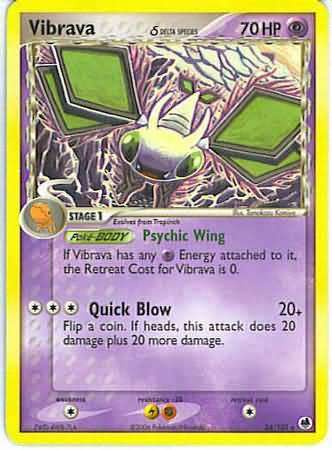 Pokemon Trading Card Game - Vibrava (Delta Species) - 24/101 - Rare Ex Dragon Frontiers