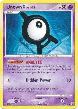 Pokemon Trading Card Game - Unown A - 65/130 - Uncommon Diamond & Pearl (Base Set)