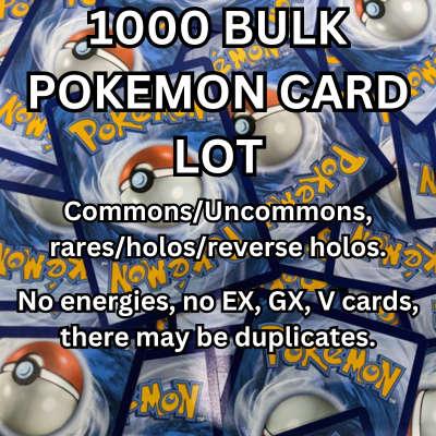 1000x Pokemon card lot Common/Uncommon/Rare Card Lot! (No Basic Energy Cards)