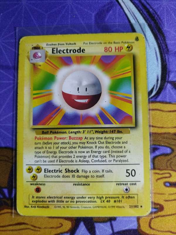 Pokemon Trading Card Game - Electrode - 21/102 - Rare Unlimited Base Set