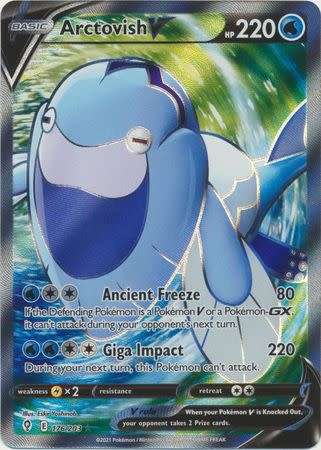 Pokemon Trading Card Game - Arctovish V - 176/203 - Full Art Ultra Rare Sword & Shield: Evolving Ski
