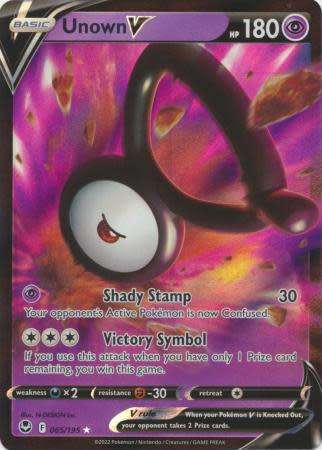 Pokemon Trading Card Game - Unown V - 065/195 - Ultra Rare Sword & Shield: Silver Tempest