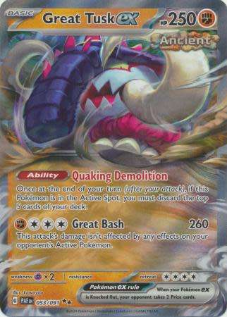 Pokemon Trading Card Game - Great Tusk ex - 053/091 - Ultra Rare Paldean Fates