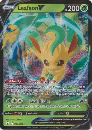 Pokemon Trading Card Game - Leafeon V - 007/203 - Ultra Rare Sword & Shield: Evolving Skies