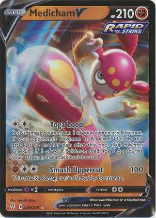 Pokemon Trading Card Game - Medicham V - 083/203 - Ultra Rare Sword & Shield: Evolving Skies