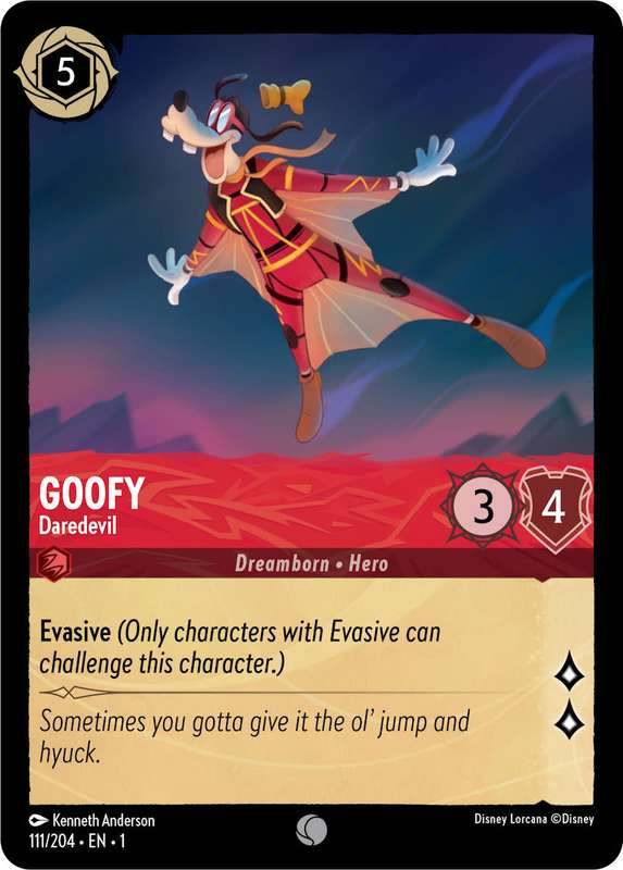 Disney Lorcana Trading Card Game - Goofy - Daredevil - 111/204 - Common The First Chapter