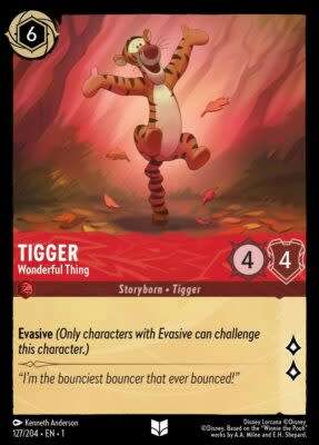 Disney Lorcana Trading Card Game - Tigger - Wonderful Thing - 127/204 - Uncommon The First Chapter