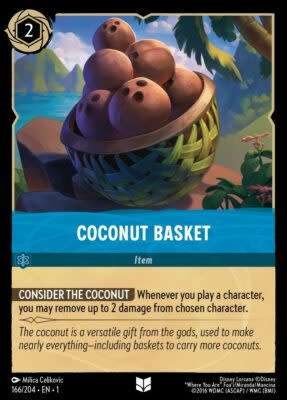 Disney Lorcana Trading Card Game - Coconut Basket - 166/204 - Uncommon The First Chapter