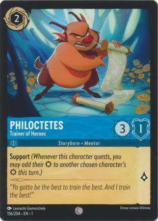Disney Lorcana Trading Card Game - Philoctetes - Trainer of Heroes - 156/204 - Common The First Chap