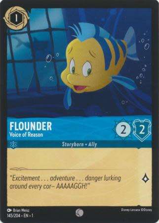 Disney Lorcana Trading Card Game - Flounder - Voice of Reason - 145/204 - Common The First Chapter