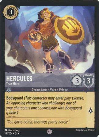 Disney Lorcana Trading Card Game - Hercules - True Hero - 181/204 - Common The First Chapter