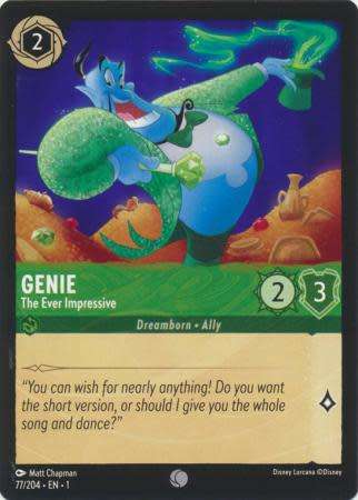 Disney Lorcana Trading Card Game - Genie - The Ever Impressive - 77/204 - Common The First Chapter