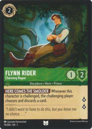 Disney Lorcana Trading Card Game - Flynn Rider - Charming Rogue - 74/204 - Uncommon The First Chapte