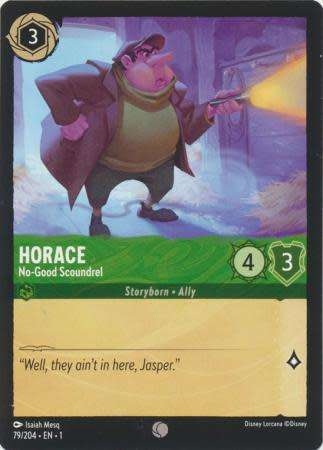 Disney Lorcana Trading Card Game - Horace - No-Good Scoundrel - 79/204 - Common The First Chapter