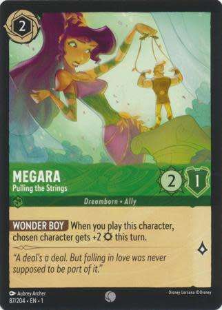 Disney Lorcana Trading Card Game - Megara - Pulling the Strings - 87/204 - Common The First Chapter