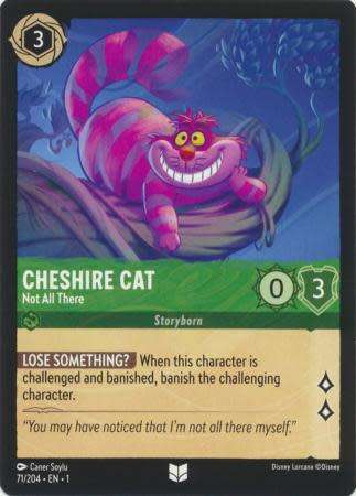Disney Lorcana Trading Card Game - Cheshire Cat - Not All There - 71/204 - Uncommon The First Chapte