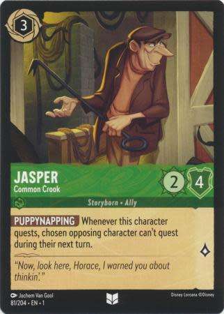 Disney Lorcana Trading Card Game - Jasper - Common Crook - 81/204 - Uncommon The First Chapter