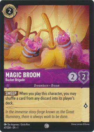 Disney Lorcana Trading Card Game - Magic Broom - Bucket Brigade - 47/204 - Common The First Chapter