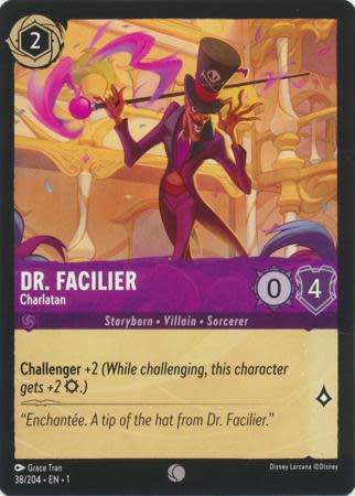 Disney Lorcana Trading Card Game - Dr. Facilier - Charlatan - 38/204 - Common The First Chapter