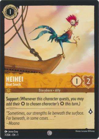 Disney Lorcana Trading Card Game - Heihei - Boat Snack - 7/204 - Common The First Chapter
