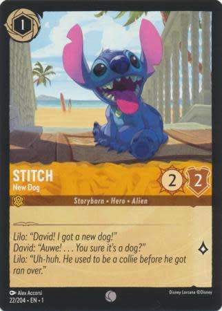 Disney Lorcana Trading Card Game - Stitch - New Dog - 22/204 - Common The First Chapter