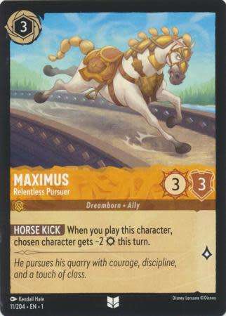 Disney Lorcana Trading Card Game - Maximus - Relentless Pursuer - 11/204 - Uncommon The First Chapte