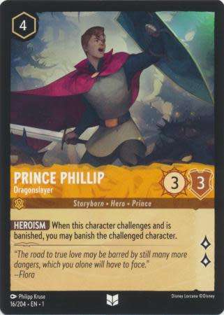 Disney Lorcana Trading Card Game - Prince Phillip - Dragonslayer - 16/204 - Uncommon The First Chapt