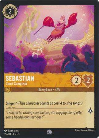 Disney Lorcana Trading Card Game - Sebastian - Court Composer - 19/204 - Common The First Chapter