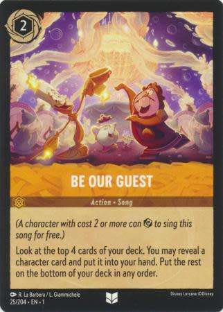 Disney Lorcana Trading Card Game - Be Our Guest - 25/204 - Uncommon The First Chapter