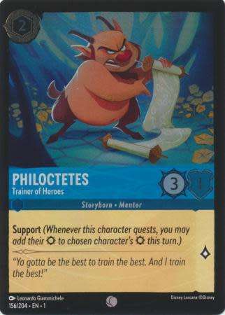 Disney Lorcana Trading Card Game - Philoctetes - Trainer of Heroes - 156/204 - Common Cold Foil The