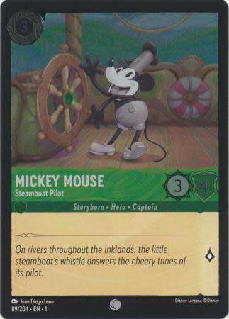 Disney Lorcana Trading Card Game - Mickey Mouse - Steamboat Pilot - 89/204 - Common Cold Foil The Fi