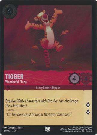 Disney Lorcana Trading Card Game - Tigger - Wonderful Thing - 127/204 - Uncommon Cold Foil The First