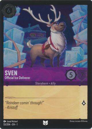 Disney Lorcana Trading Card Game - Sven - Official Ice Deliverer - 55/204 - Uncommon Cold Foil The F