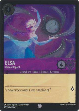 Disney Lorcana Trading Card Game - Elsa - Queen Regent - 40/204 - Common Cold Foil The First Chapter