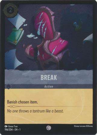 Disney Lorcana Trading Card Game - Break - 196/204 - Common Cold Foil The First Chapter