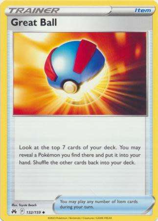 Pokemon Trading Card Game - Great Ball - 132/159 - Uncommon Crown Zenith