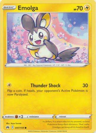 Pokemon Trading Card Game - Emolga - 047/159 - Common Crown Zenith